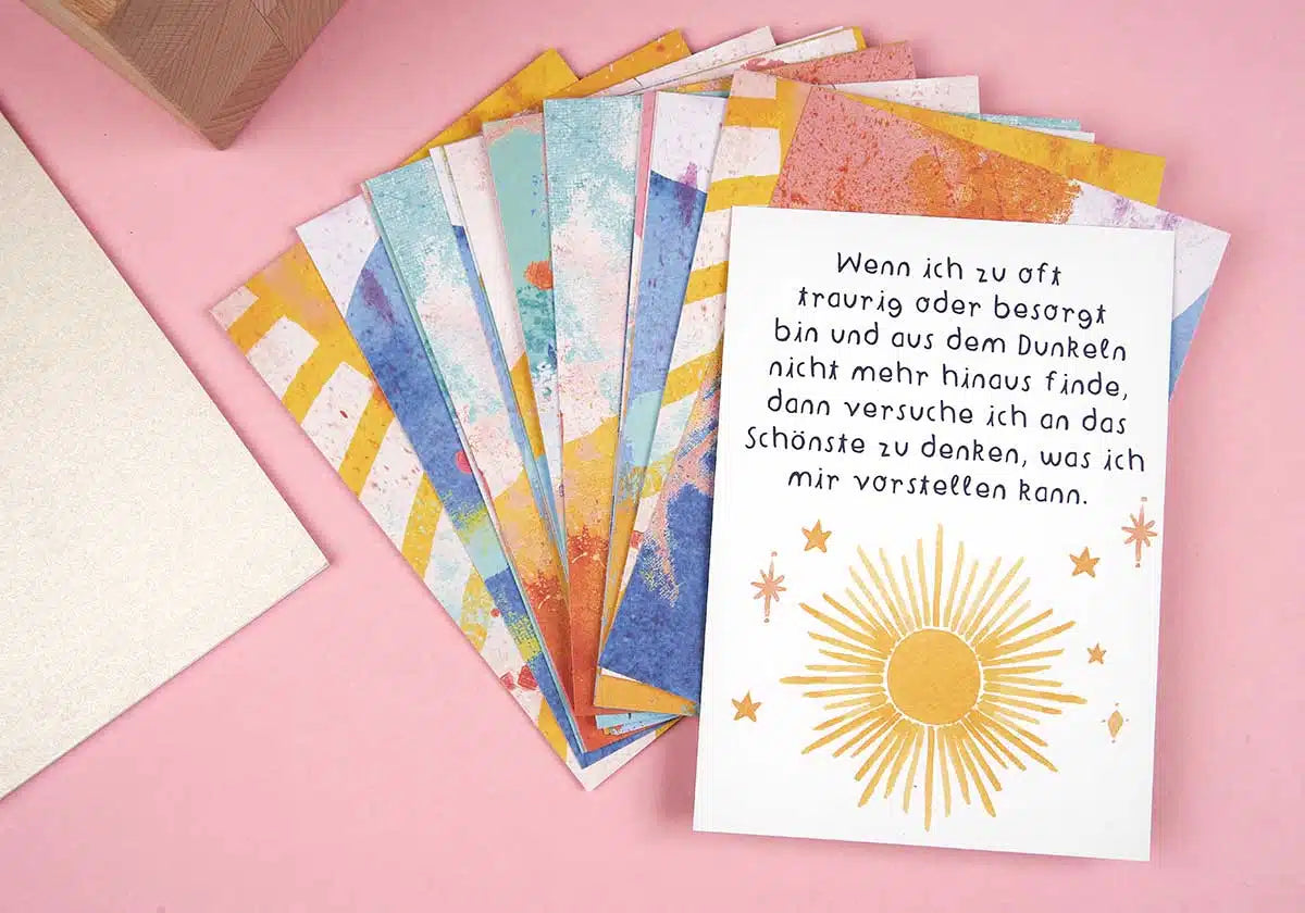 Tolle Affirmationskarten von Frau Ottilie im Postkartenformat, mit vielen schönen Affirmationen und Texten