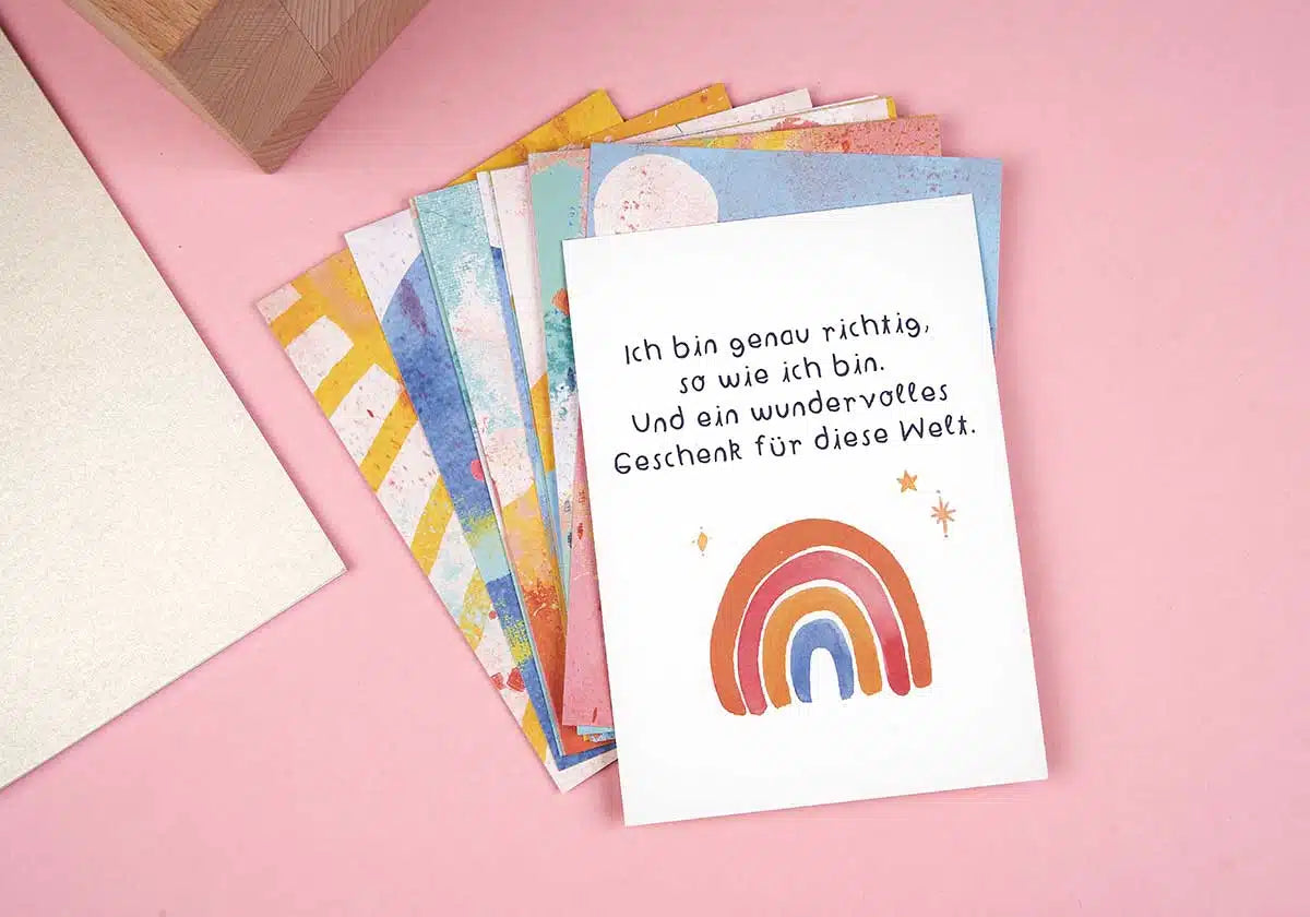 Tolle Affirmationskarten von Frau Ottilie im Postkartenformat für Kinder und Jugendliche – ideal als Geschenk