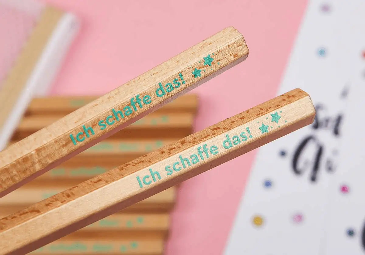 Jumbo-Bleistifte, 6-eckig für Schulkinder als Geschenk mit Affirmation